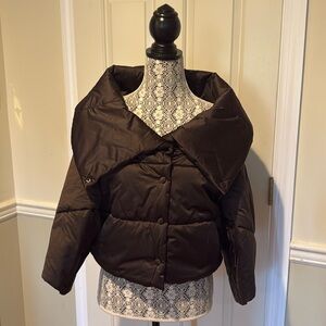 Zara Dark Brown Puffer Coat